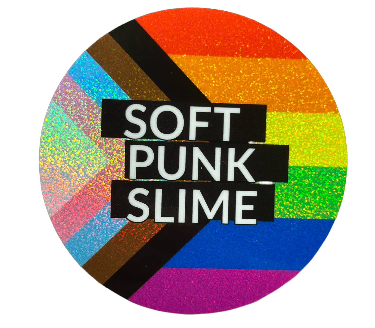 2024 PRIDE Soft Punk Glitter Logo Sticker