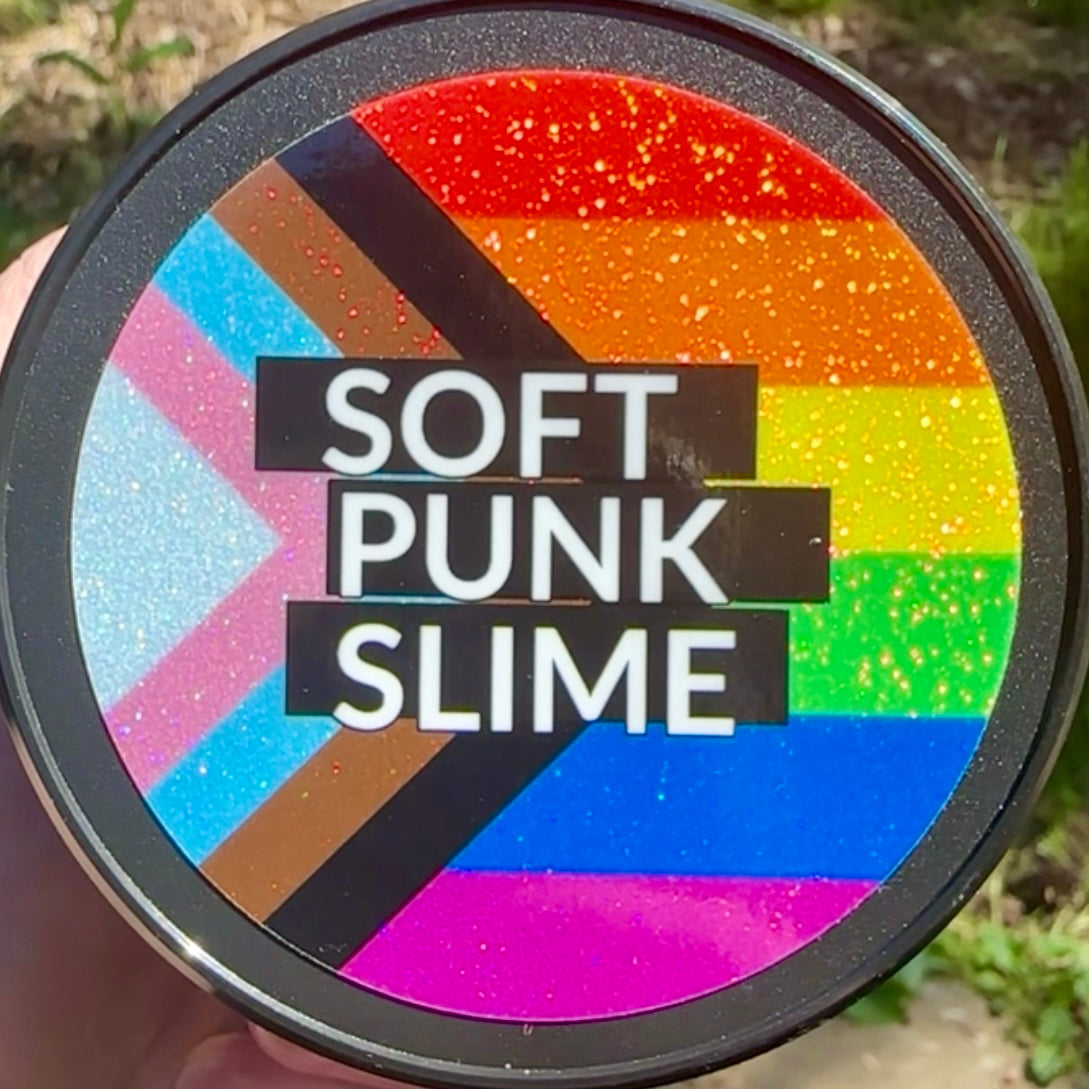 2024 PRIDE Soft Punk Glitter Logo Sticker